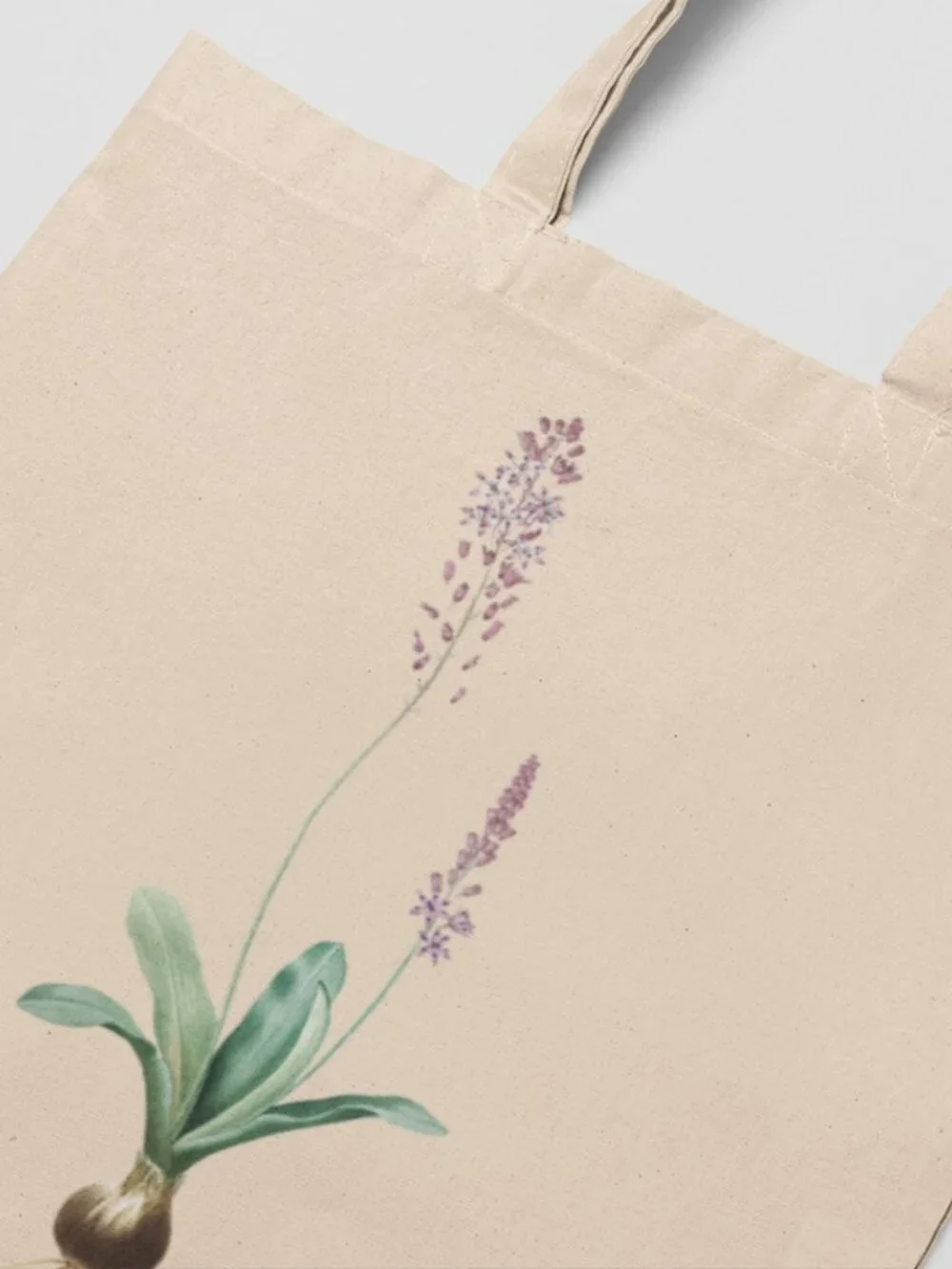 Obtuse-Leaved Squill Vintage Floral Print Graphic Canvas Tote Bag